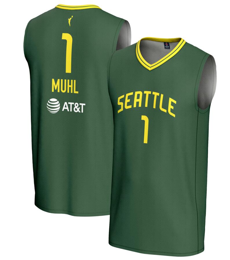 Unisex GameDay Greats #1 Nika Muhl Green Seattle Storm Lightweight green Basketball Jersey->youth nfl jersey->Youth Jersey